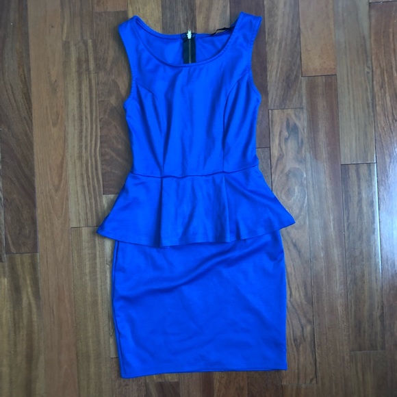 mandee Dresses Mandee Peplum Dress Royal Blue Poshmark